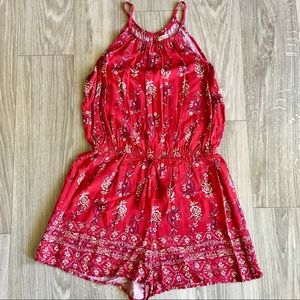 Mossimo supply co. Red paisley design romper